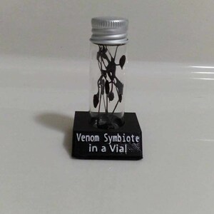 Alien Venom Symbiote in a Vial Prop with 3D Printed Base Stand