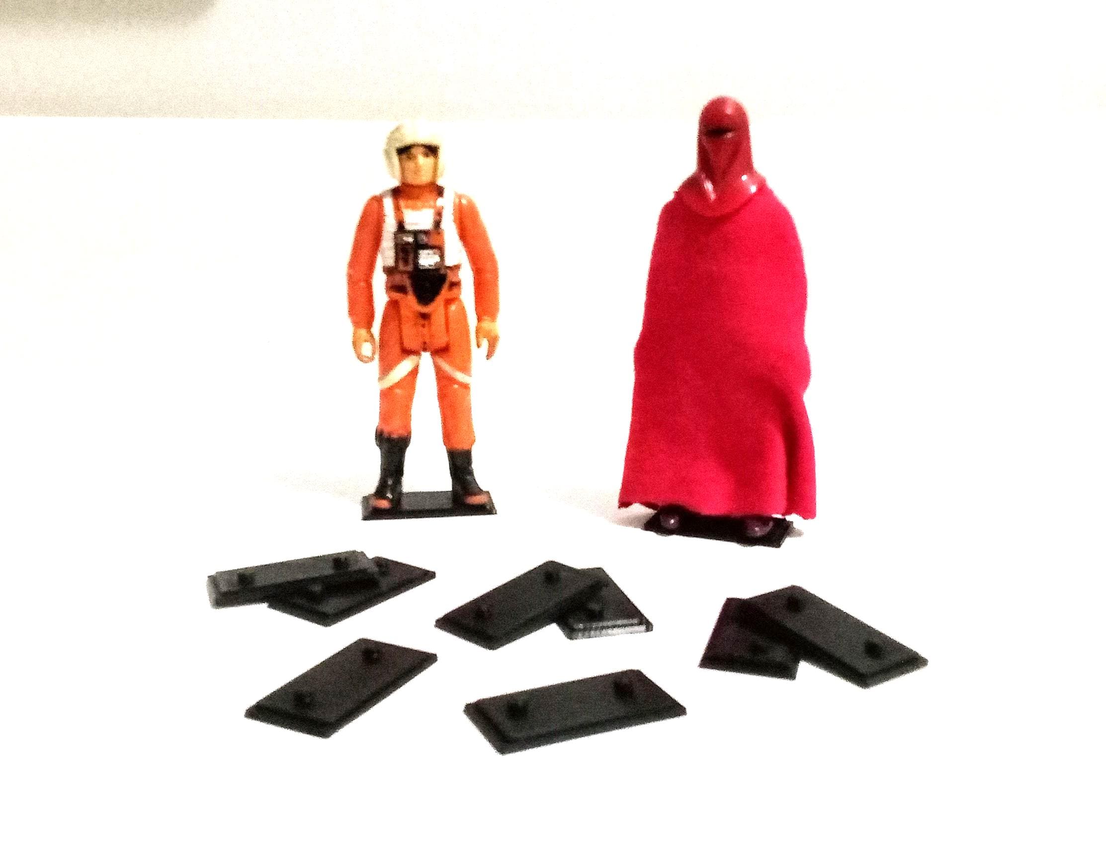 10x Display Stands for Vintage Kenner Star Wars Figures Black 2 Pegs
