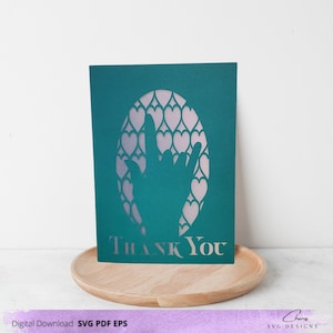 Ik hou van jou in ASL-bedankkaart SVG | Gebarentaalkaartsjabloon | Gratis envelop | Compatibel met cricut en snijmachine | Papiermodellen