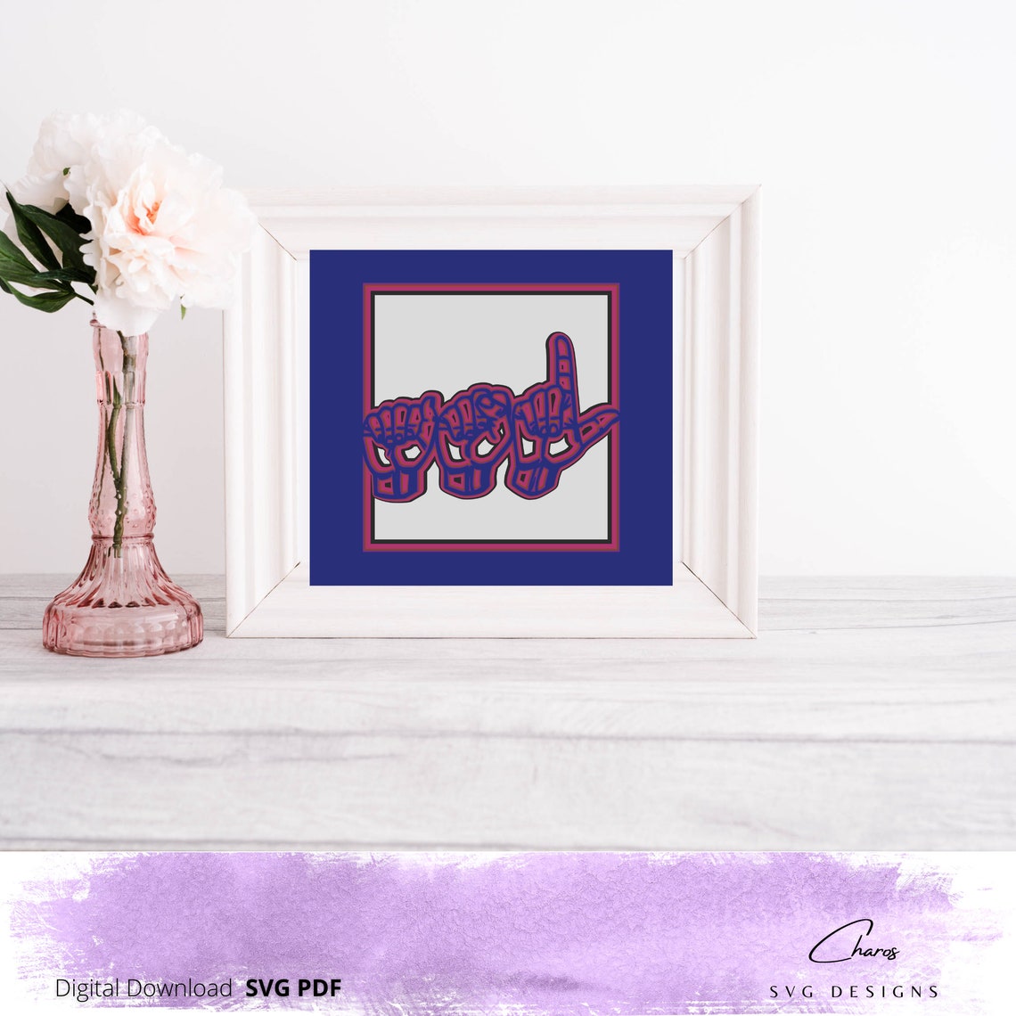 ASL american Sign Language 3D Shadow Box SVG ASL Sign Etsy