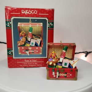 Enesco 1990 &quot;Tons of Toys&quot; 1st Issue &quot;Toy Chest Treasures&quot; Series - Vintage Treasury of Christmas Ornaments
