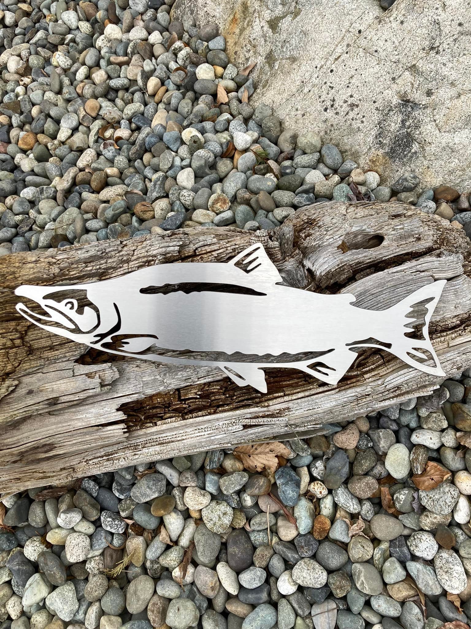 Metal Art Salmon Metal Wall Decor Fish Metal Art Gift for Fisherman