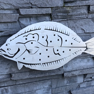Metal Art Halibut Metal Wall Decor Fish Metal Art Gift for Fisherman Coastal Decor Flat Fish Metal Art Fathers Day Gift Anniversary Gift