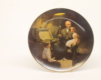 Grandpa's Treasure Chest collectors plate, Norman Rockwell series