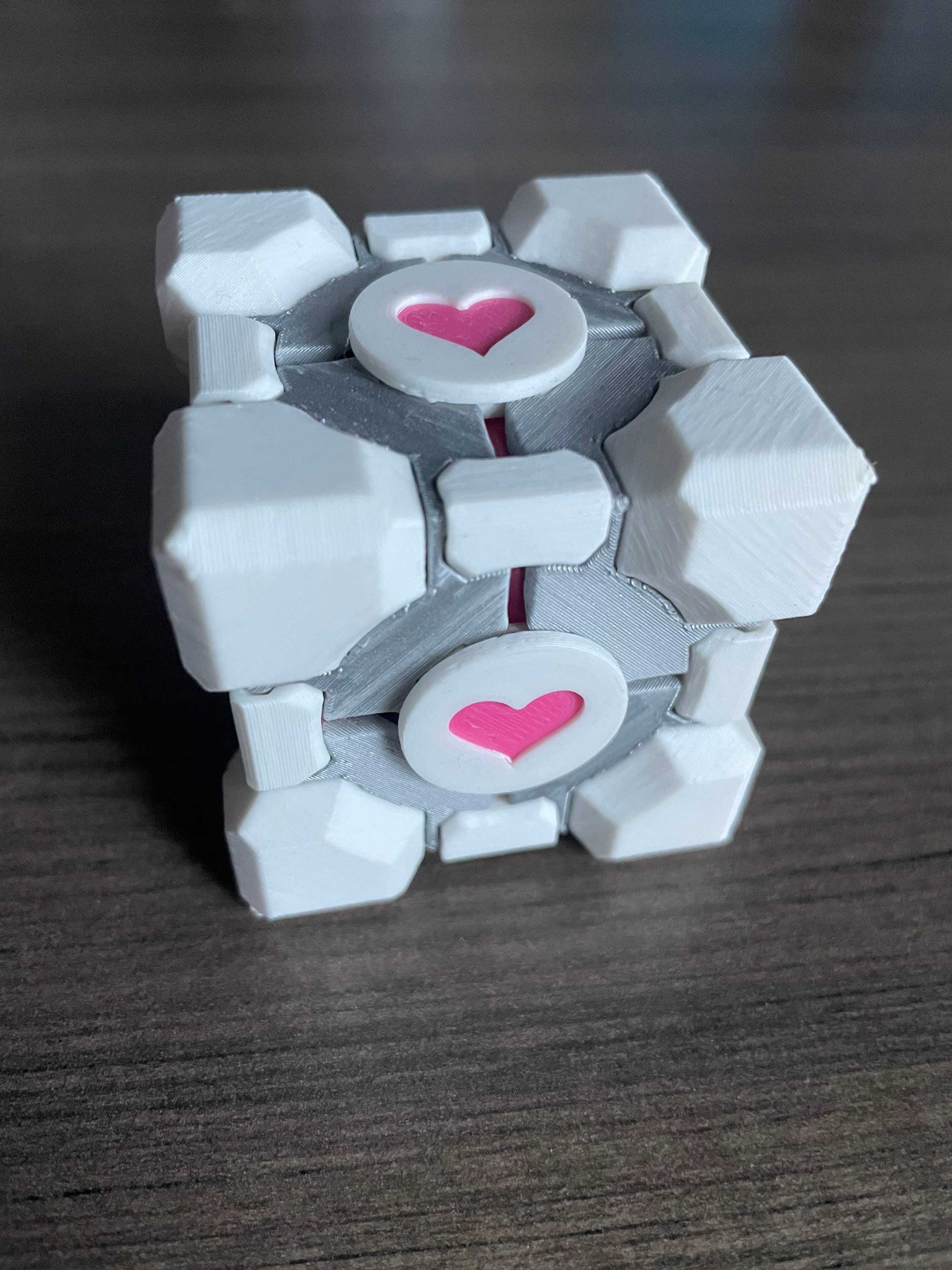 3D Printed Portal Weighted Companion Cube 