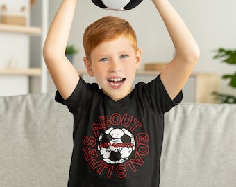 Life's About Goals (and Assists) Youth Short Sleeve T-Shirt