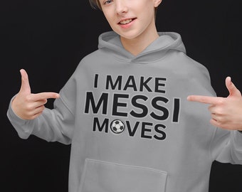 I Make Messi Moves, Youth Heavy Blend Hooded Sweatshirt