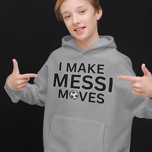 I Make Messi Moves, Youth Heavy Blend Hooded Sweatshirt