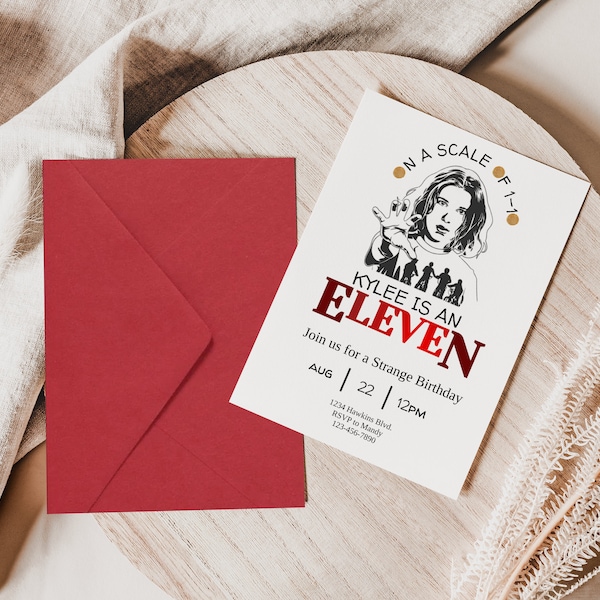ELEVEN | Stranger Inspired Birthday Invitation - Kids invitation - Cupcake Toppers - Table Sign - Digital Template Printable