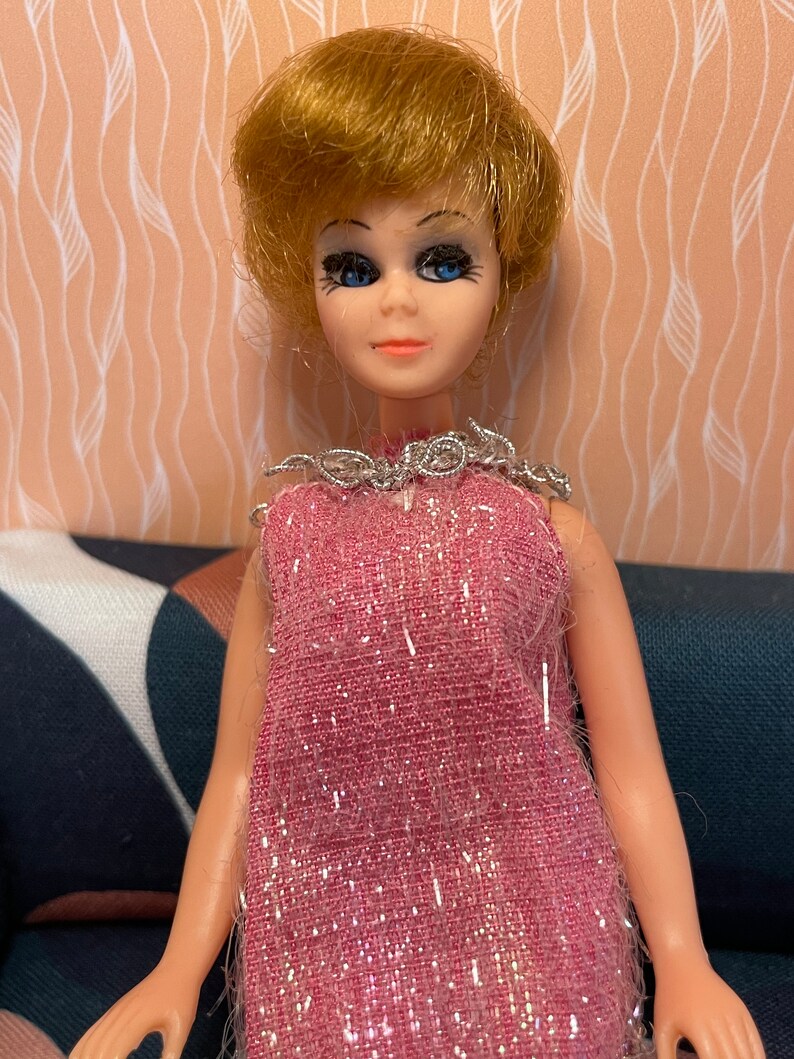 Vintage Dawn Doll in Pink Sparkly Mini Dress 6 Inches Tall Etsy