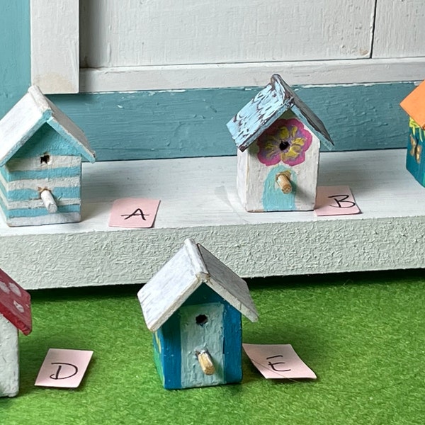 Miniature Hand Painted Birdhouses in Various Styles 1:12th scale