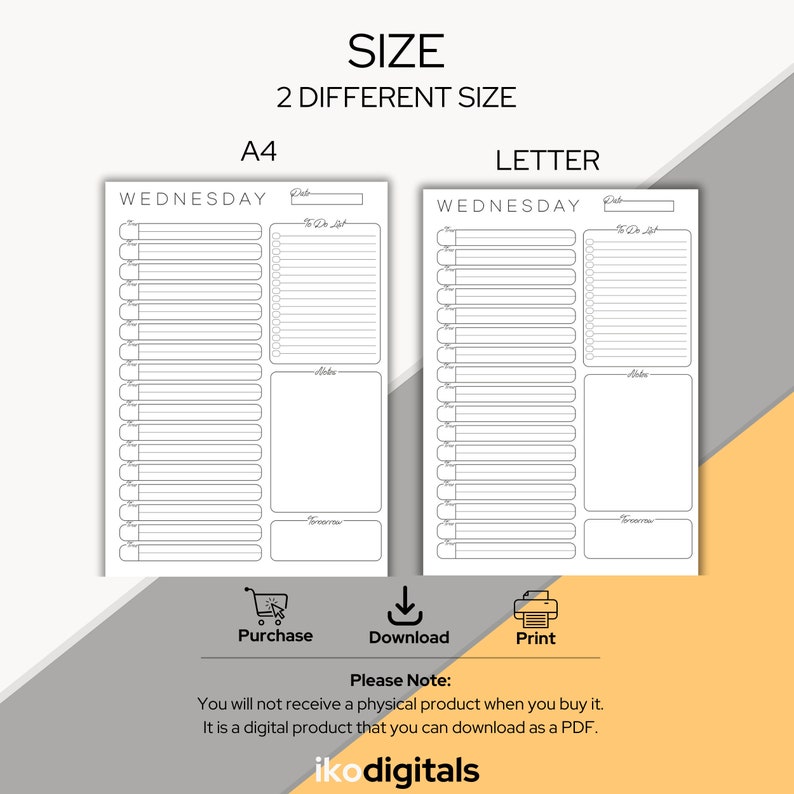 Daily Planner, 7 Days Printable Planner, Daily Schedule, Minimal to Do ...