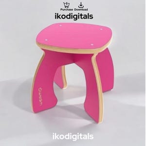 Taburetes Montessori para niños cortados con láser, planos de corte CNC de 18 mm, muebles educativos, plantillas de muebles, descarga digital instantánea en CDR, DXF