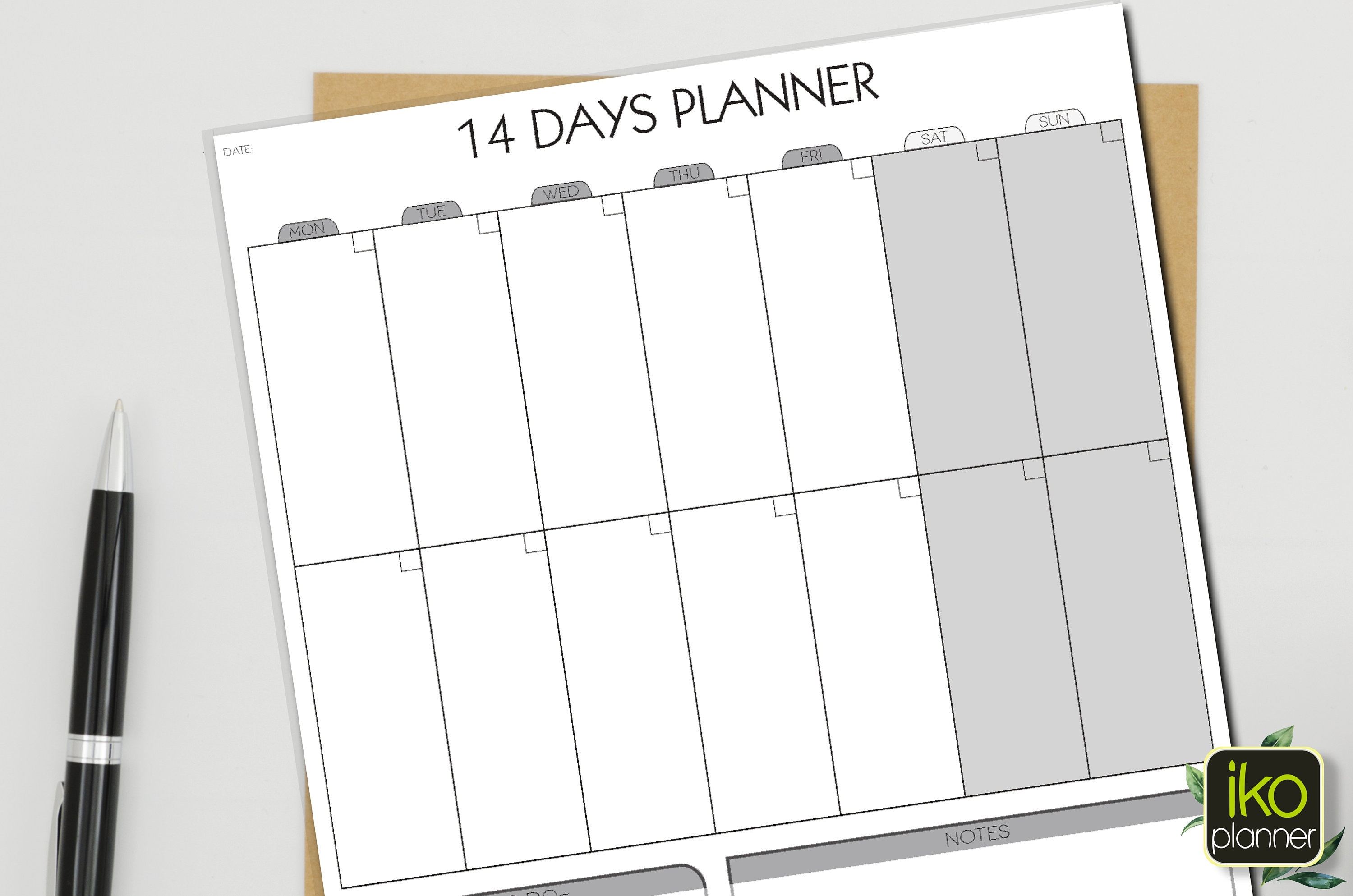 14 Days Planner, Two Week Printable Calendar, Goal Planner, Printable ...