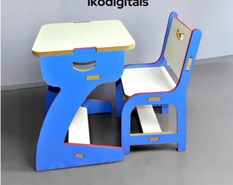 Montessori Table and Chair CNC Cutting Plans, Kids Furniture Children’s Table and Chair Design Digital Download