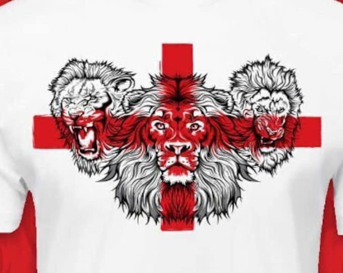 England Three Lions Football Shirt - St Georges Cross design