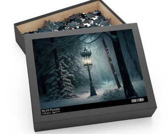 Lamp Post in the Woods Puzzle (120, 500-Piece)
