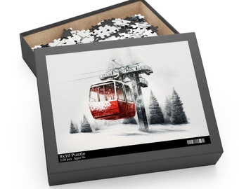 Ski Lift Winter Puzzle (120, 500-Piece)