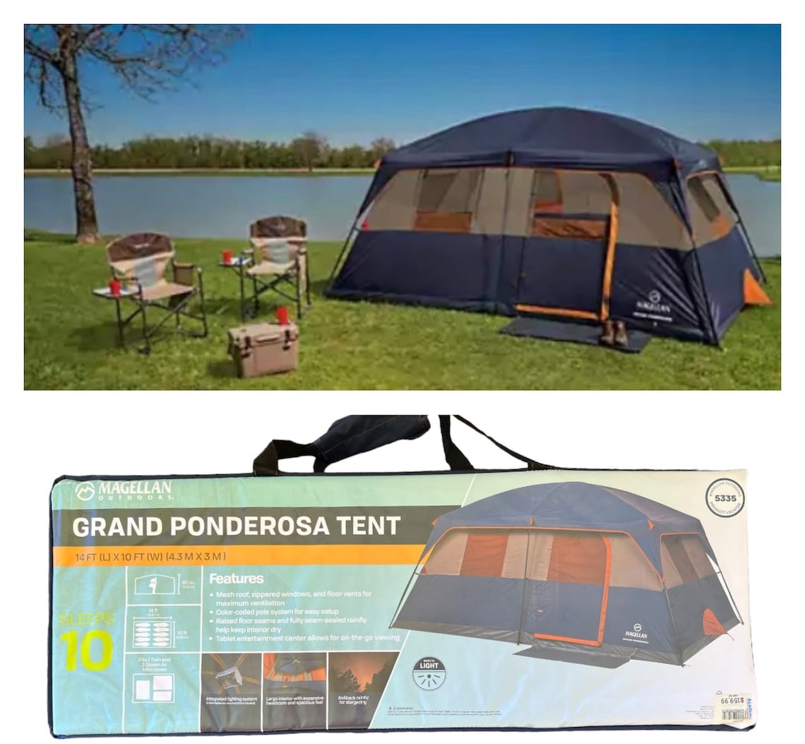 Magellan Outdoors Grand Ponderosa 10 Person Family Cabin Tent Etsy