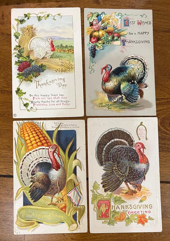 USA set of 6 Thanksgiving postcards early 1900s USA set of 6 Thanksgiving postcards early 1900s