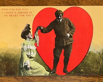 GC+ Rare Vintage Valentine's Day Great Britain Postcard In My Heart Gold Gilded Untextured Antique Nearly Undivided Back Unwritten Unsent661