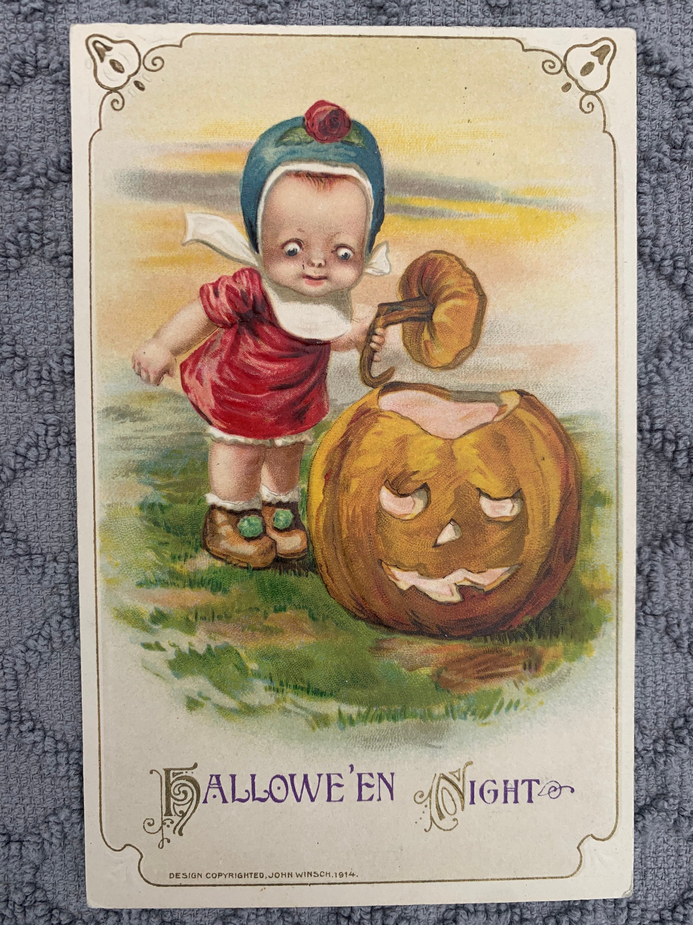 Carte Sorcière D'halloween Avec Chat Chaton Kawaii | Vecteur Premium