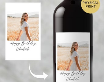 Custom 30th Birthday Wine Label, 40th Birthday Gift, Birthday Gift for Women, Gift For Her, Champagne Label, Printed Photo Label Stickers
