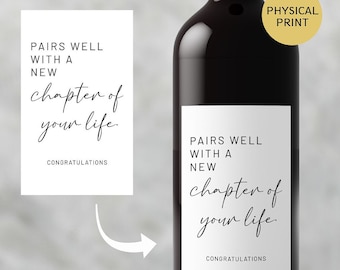 religious best wishes for new job Pairs Well With A New Chapter Of Your Life Wine Labels, Fresh Start, Wine Label, Gift for her, Gift for him, New Job Gift, retirement gift