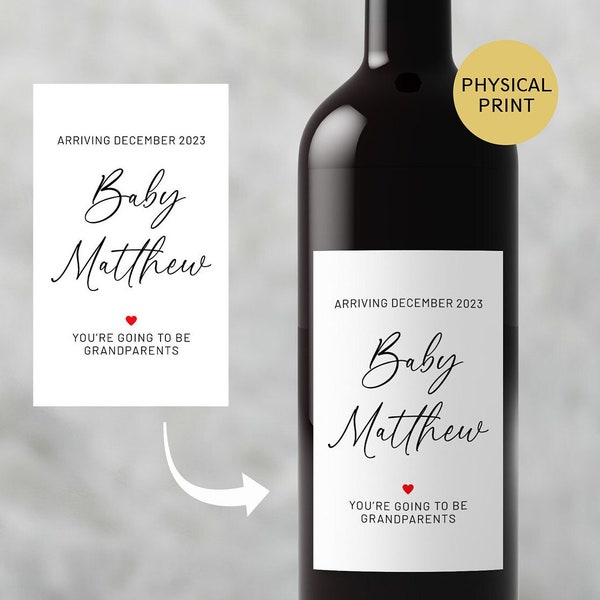 Pregnancy Announcement Wine Label, Grandparent Gift, Pregnancy Announcement Wine Labels, I Cant Drink This, Auntie Gift, New Baby Wine