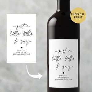Baby Announcement Wine Labels, Personalized Pregnancy Announcement Gift, Pregnancy Gift for Grandparents, Auntie Gift, Baby Reveal Wine