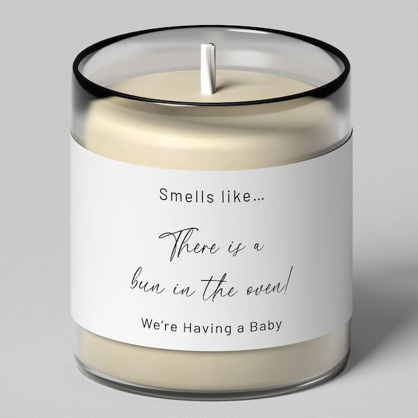 Baby Announcement Candle Labels, Gift for Grandparents, Gift for Aunt, Gift for Uncle, Baby Reveal, Personalized Pregnancy Announcement Gift