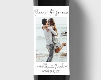 Personalized Engagement Wine Label, Custom Photo Wine Label, Engagement Gifts, Gift for Couples, Gift for her, Bridal Shower Gift, Wedding