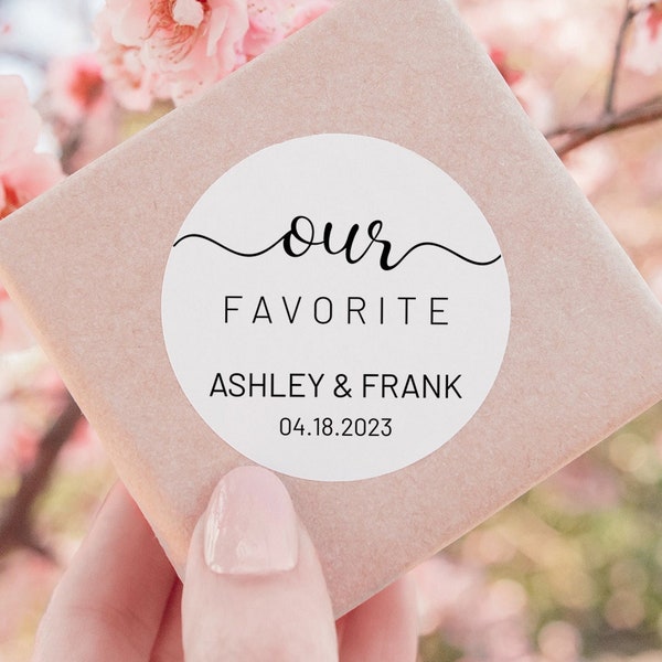 Our Favorite Stickers,Printed Wedding Favor Stickers,Wedding Favor Labels,Wedding Stickers,Custom Favor Stickers,Wedding Favor Labels