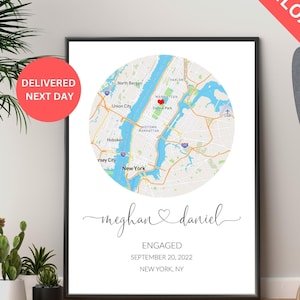 Personalisierte Karte Drucken, Personalisiertes Geschenk für Paare, Personalisierter Verlobungsdruck, Geschenk für zukünftige Frau, Andenken Karte, Jede StadtKunst, DIGITALER DOWNLOAD