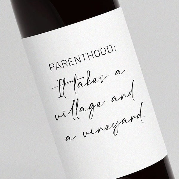 PRINTED New Baby Wine Label, New Parent Gift, New Baby Gift, New Parents Gift, New Baby Card, New Baby Gift Basket, New Parent Care Package