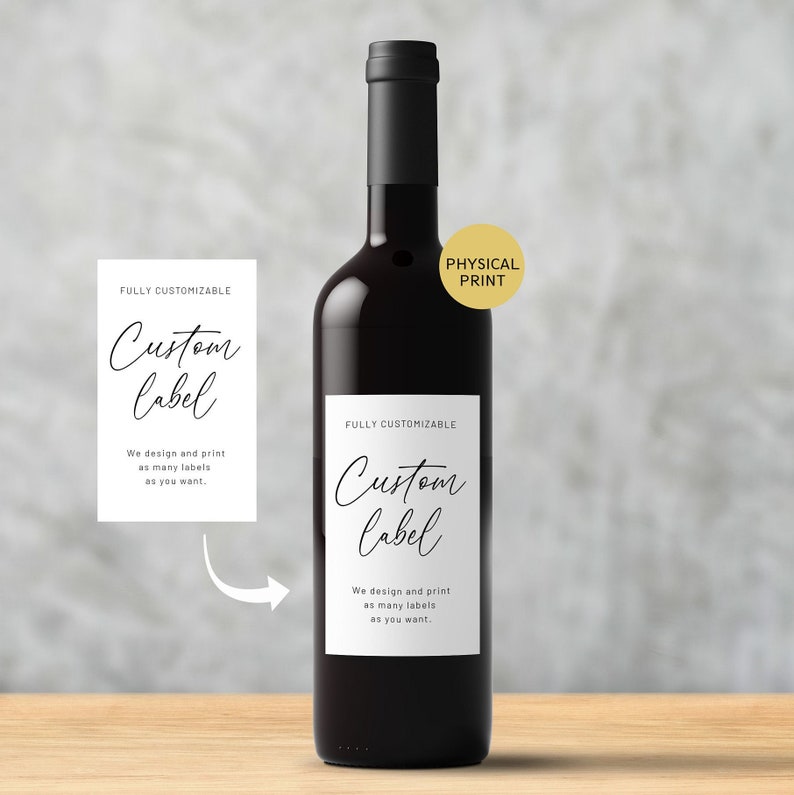 PRINTED Custom Wine Bottle Label Personalized Wine Label Etsy