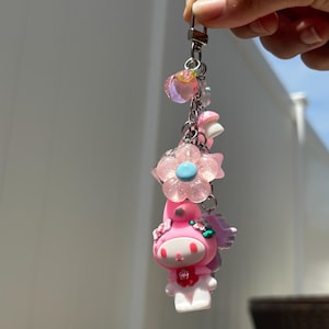 Random Cutesy Bag  | melody pink  | bag charm aesthetic CUTE Y2K bag charm | Multicharm KEYCHAIN | Kawaii Keychain | Purse Keychain