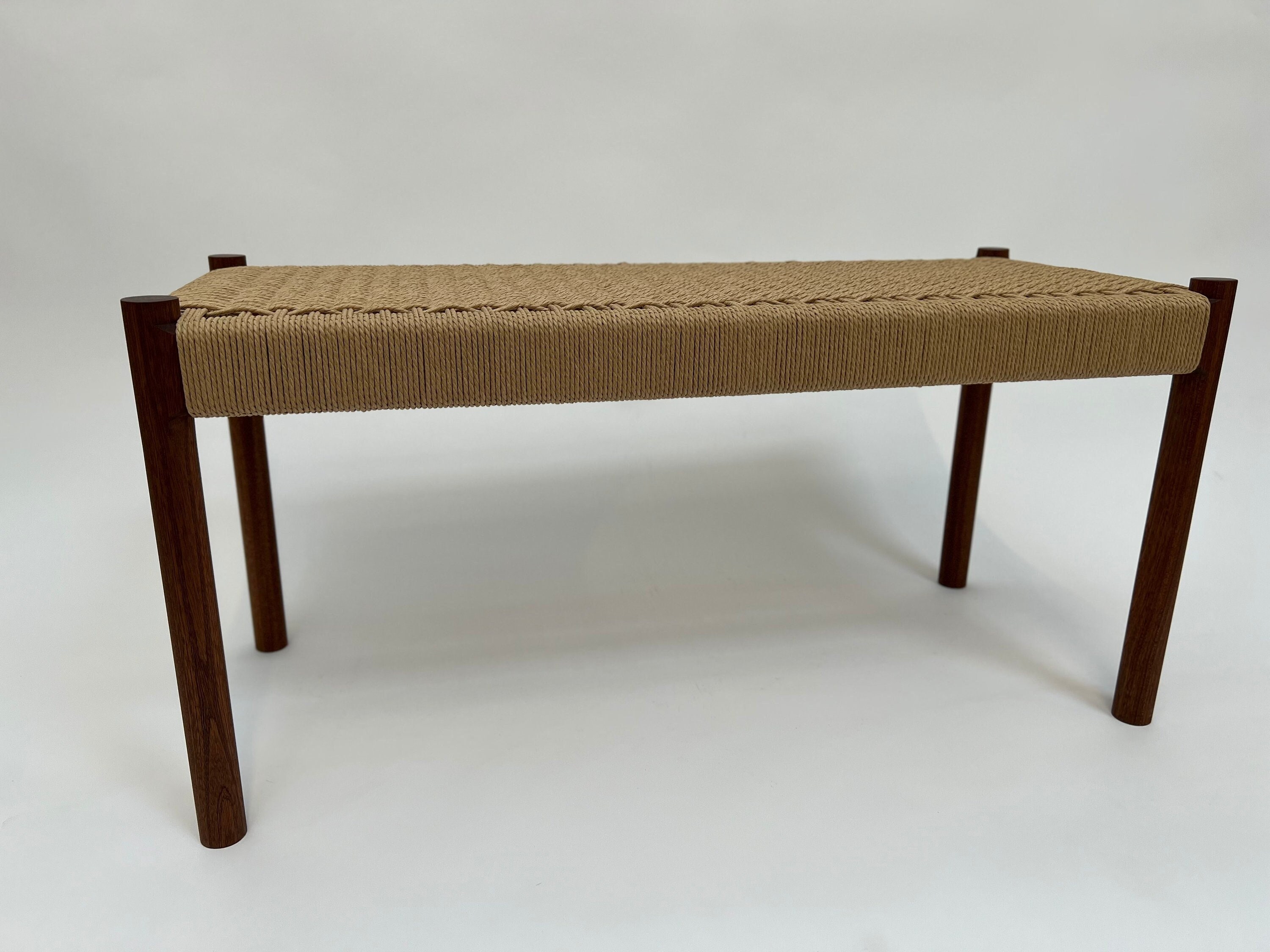 Entryway Bench With Woven Danish Cord Seat 