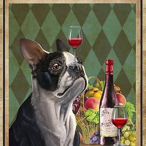 vintage A Woman Cannot Survive On Wine Alone She Needs Also A Boston Terrier poster, Dachshund Dog, Goldendoodle Home Decor Wall Decor