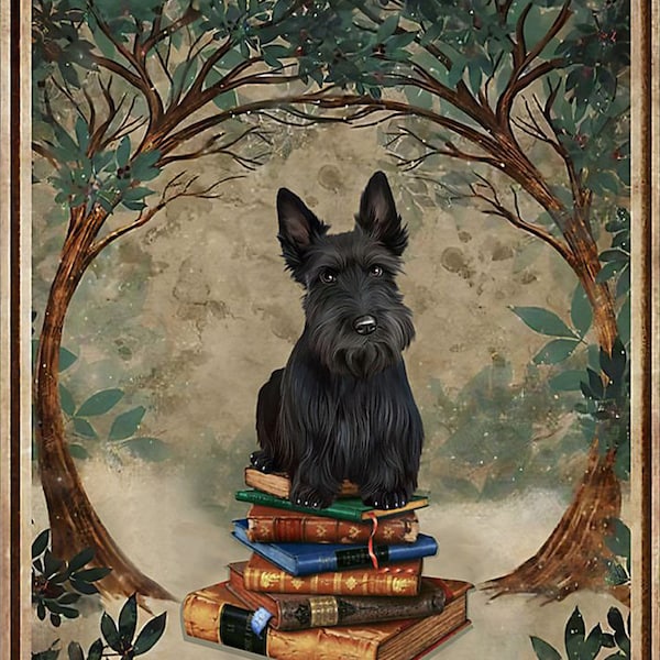 Terrier écossais et livres - Une femme ne peut pas survivre, sur des livres seuls, elle a également besoin d'une affiche de Terrier écossais Home Decor Wall Decor