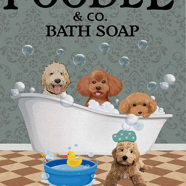 Poodle Bath Soap – Poodle And CO. Bath Soap, Wash Your Paws Poster Home Decor Wall Decor