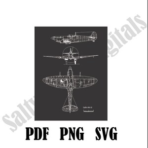 Spitfire Digital Download (SVG, PDF, PNG)