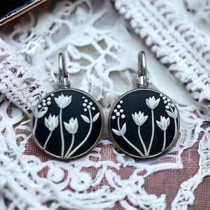 Timeless Black and White Polymer Clay Earrings