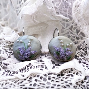 Lily and Lilac Polymer Clay Earrings