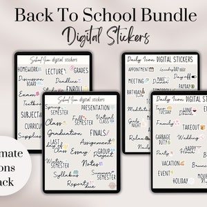 Gute Notizen Aufkleber, digitale Sticker Pack, Schule Sticker, digitale Sticker Goodnotes, gute Notizen, tägliche Symbole digitales Buch