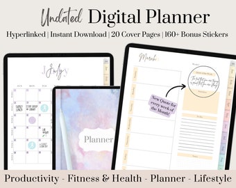 Undated Digital Planner Goodnotes, 2025 Digital Planner, Digital Planner Undated, adha Digital Planner good notes Planner, Self Care Planner