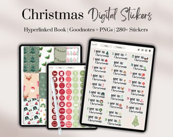 Holiday Planner Stickers, Christmas Digital Stickers, Digital Planner Stickers Goodnotes, Christmas Countdown, Christmas Goodnotes Stickers