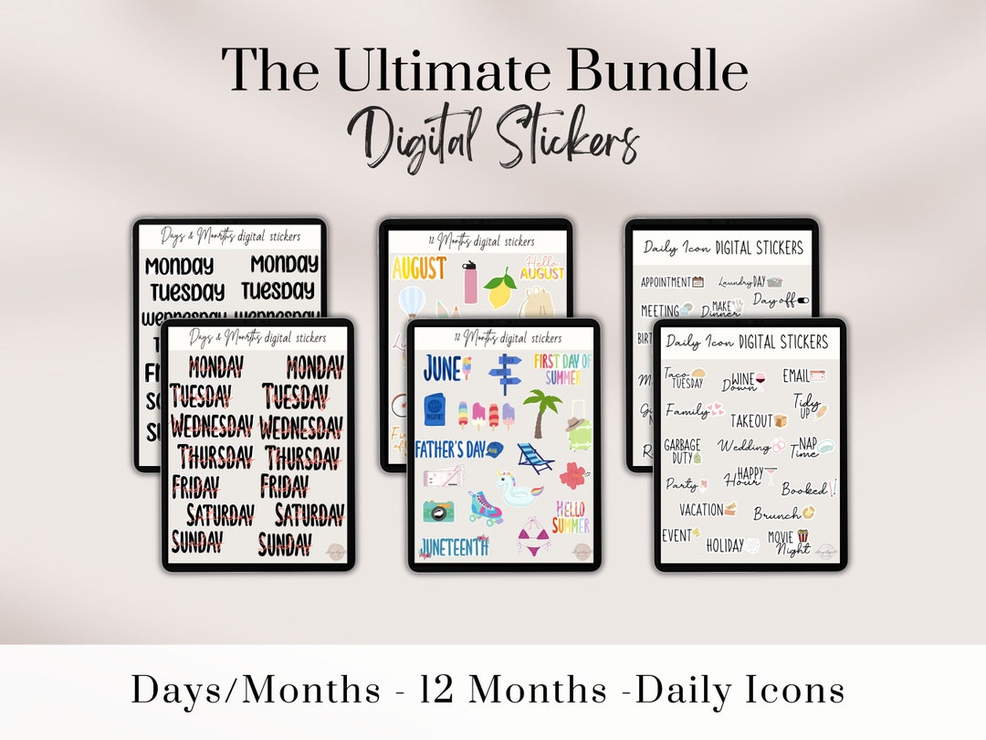 Digital Sticker Pack, Good Notes Stickers, Digital Sticker Book
