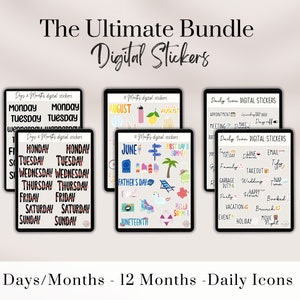Digital Sticker Pack, Good Notes Stickers, Digital Sticker Book, Goodnotes Planner Stickers, Digital Planner Stickers Goodnotes, Daily Icon