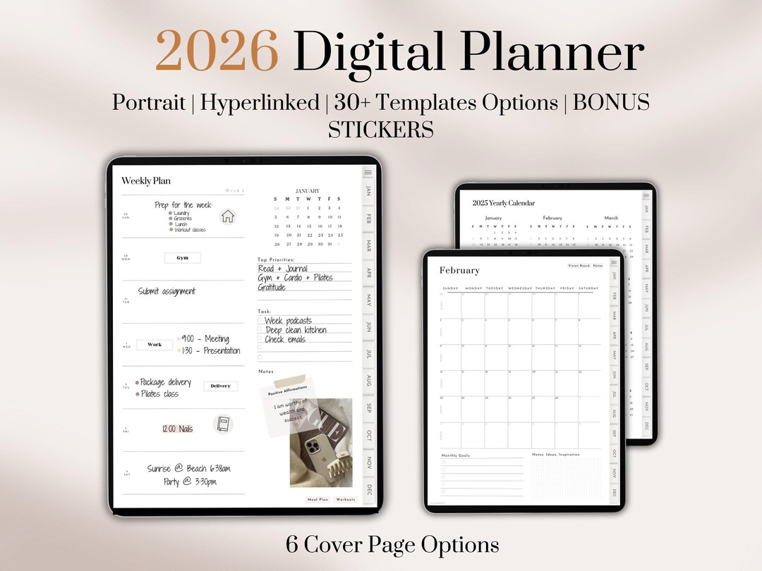 2026 Digital Planner Goodnotes, 2026 Dated Goodnotes Planner, 2026 ...